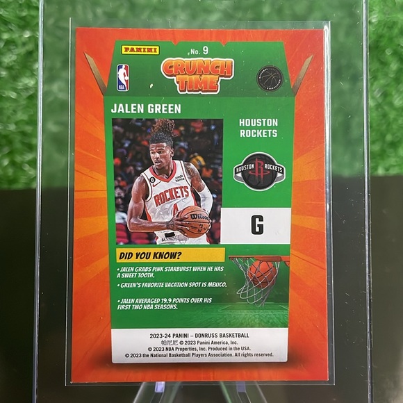 78. Panini CRUNCH TIME Jalen Green 2023-24 No. 9 Card 🔥🏀 - Picture 2 of 2